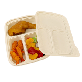 3 Compartment Disposable Cornstarch Food Packaging