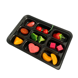 Manufacturer Wholesale 9 Compartments PP Disposable Plastic Trays