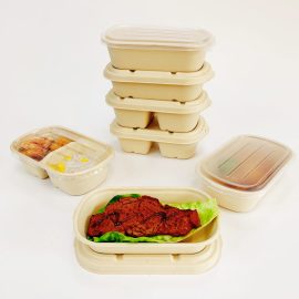 8 inch Bagasse Takeaway Food Containers