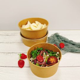 Disposable Kraft Salad Bowl Durable Biodegradable Bowl