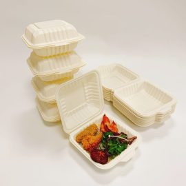 Biodegradable Corn Starch Clamshell Takeaway Containers