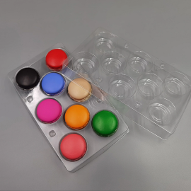 8-Compartment Clear Plastic Macaron Tray