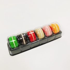 Wholesale 6 Compartment Plastic Macaron Tray with Lid