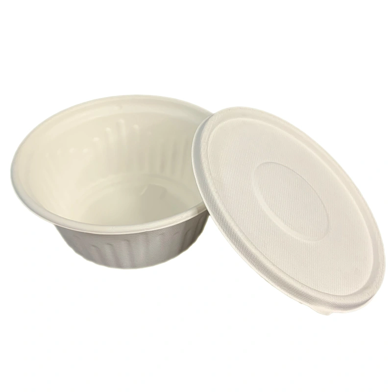 Biodegradable Bagasse Soup Bowl Salad Round Bowl with Lid