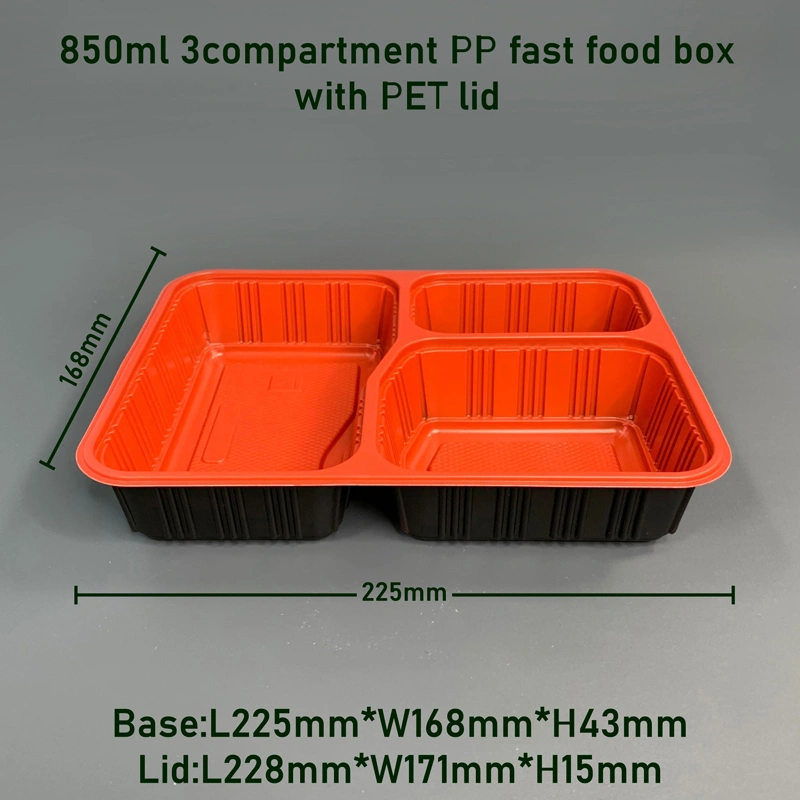 3 Compartment Plastic Lunch Container