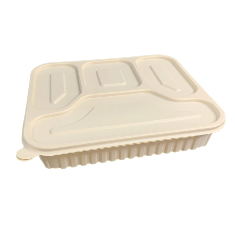 4Compartment Biodegradable Cornstarch Lunch Box with Lid