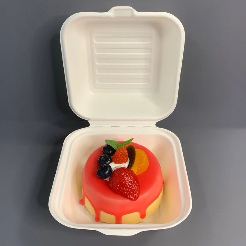 Biodegradable Bagasse Clamshell Hamburger Box