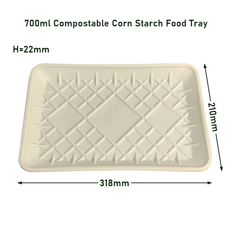 700ml Corn Starch Compostable Food Trays Fruit and Vegetable Tray