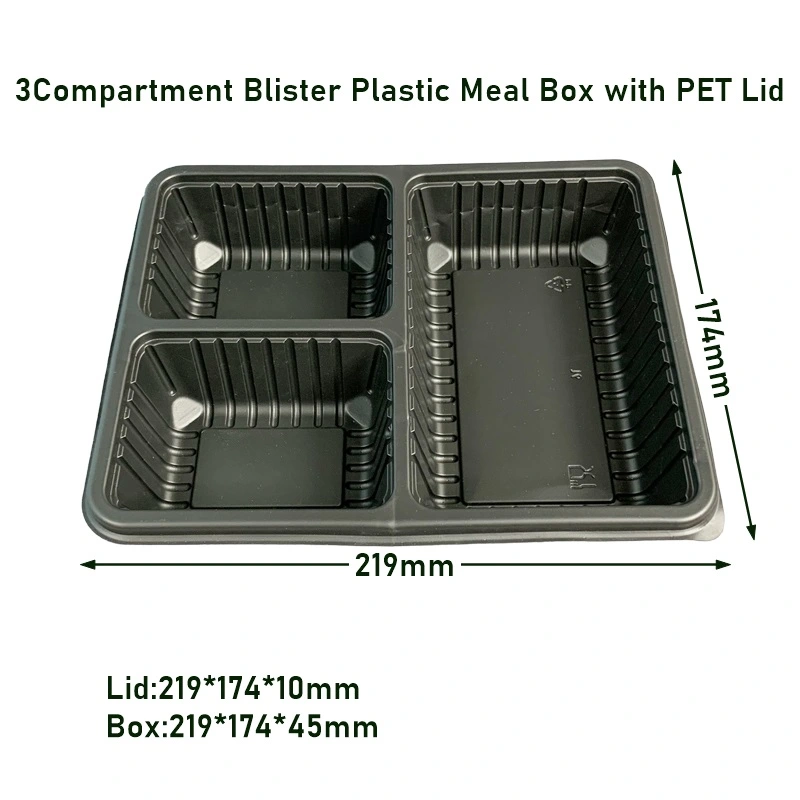 3 Compartment Plastic Meal Box