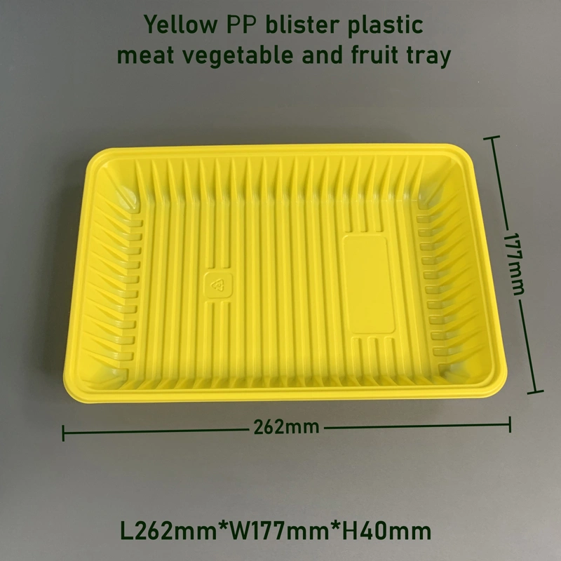 Yellow PP Blister Plastic Vegetable Tray