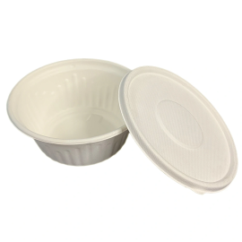 1000ml Round Compostable Sugarcane Bagasse Salad Bowl