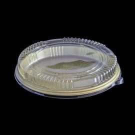 250*50mm Round RPET Plastic Sushi Tray With PET lid