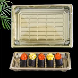 Custom Disposable RPET Plastic Sushi Tray With PET lid