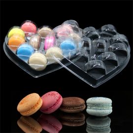 12 Cell Heart Clear Plastic RPET Macaron Packaging Box